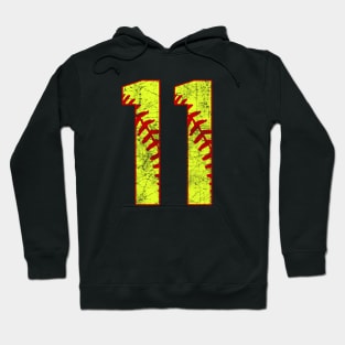 Fastpitch Softball Number 11 #11 Softball Shirt Jersey Uniform Favorite Player Biggest Fan Hoodie